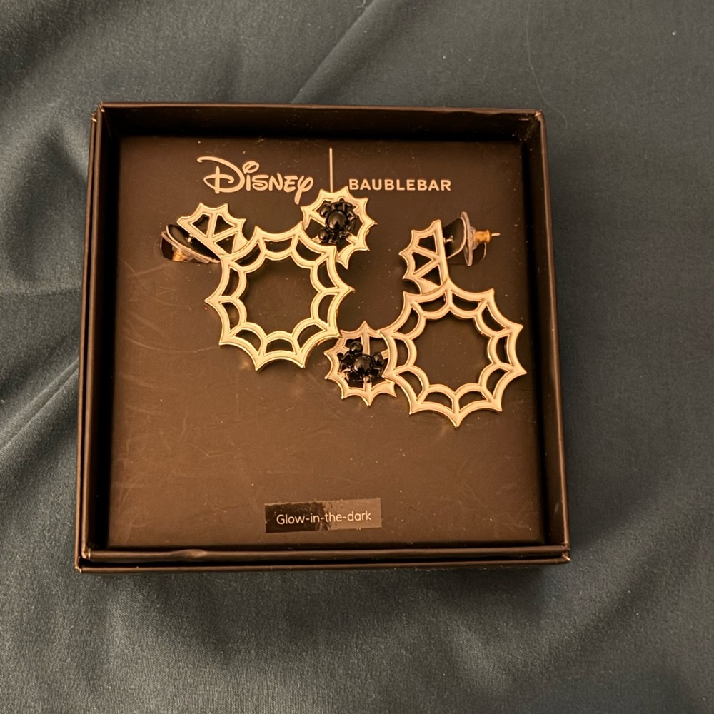 BaubleBar Glow-in-the-Dark Spider Web Earrings